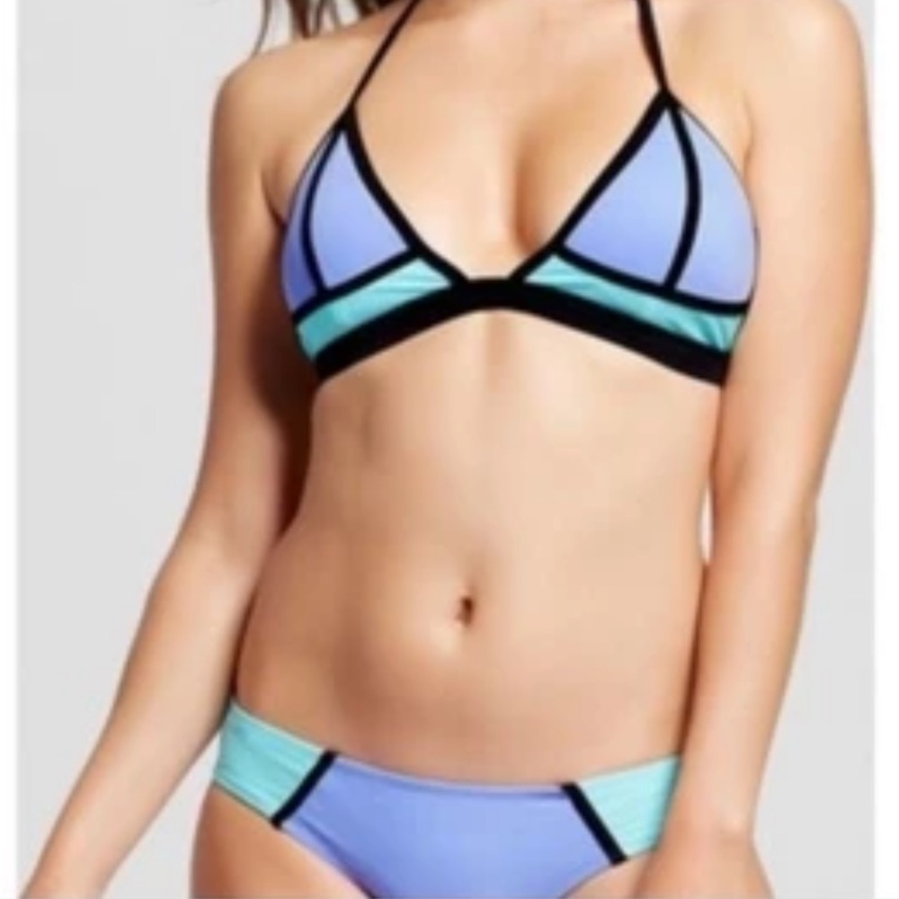 🟡Small blue, purple and black bikini